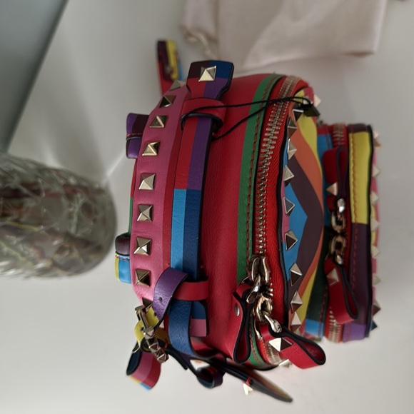 Valentino Rockstud 1973  Mini Backpack Rainbow Multicolor 2015 - Picture 6 of 11